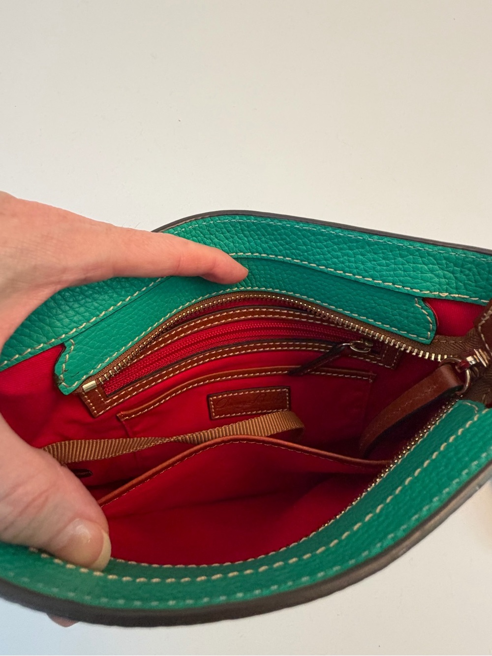 Dooney & Bourke Green Pebbled Leather Crossbody with Matching Wallet - Picture 8 of 16